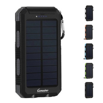 10000Mah Portable Solar Power Bank with LED Flashlight