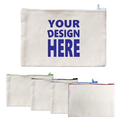 Canvas Cosmetic Bag And Pen Case