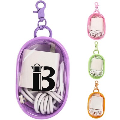 Transparent data cable storage bag