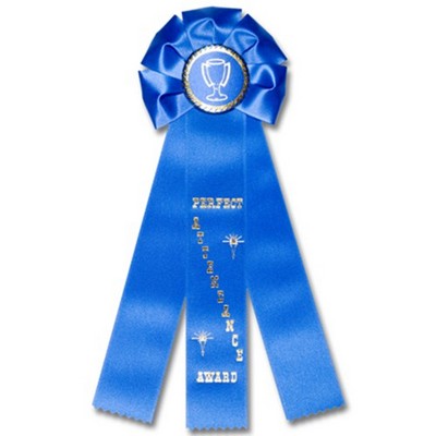 14" "Perfect Attendance" Stock Rosette w/Trophy Cup Medallion