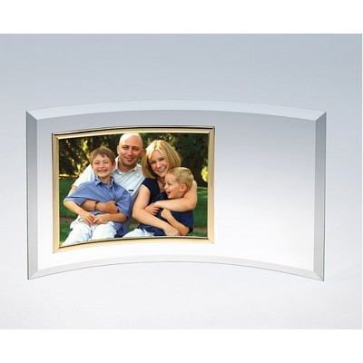 Curved Glass/Gold Horizontal Frame, 12"Wx5-1/2"H (Photo 3-1/2"Wx5"H)