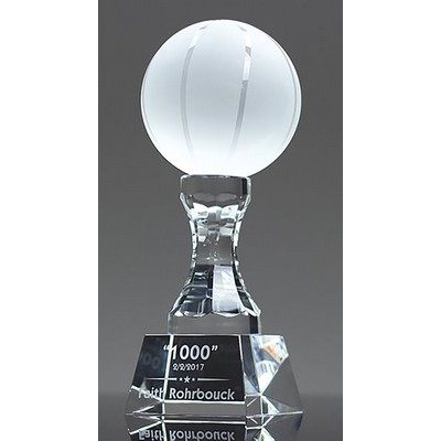 Crystal Basketball Award on Pedestal Base (10-1/4"H)