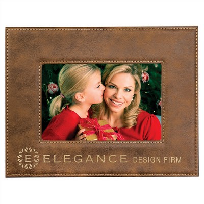Rustic/Gold Leatherette 4" x 6" Photo Frame