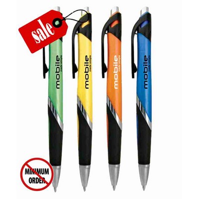 Closeout "Cardinal" Clicker Pen with Rubber Grip - No Minimum