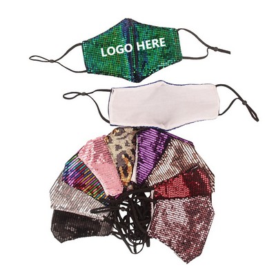 Sequined Cotton Face Mask (7.7"x 3.75")