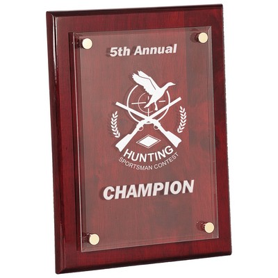 10.5" x 13" Rosewood Piano Finish Floating Acrylic Plaque