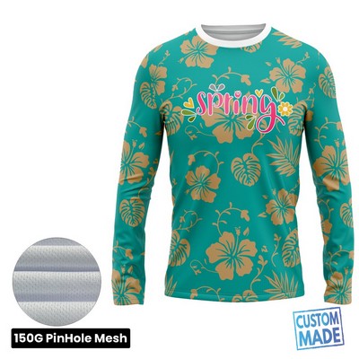 Unisex & Kids' Sublimation Long Sleeve T-Shirt - 150G Pinhole Mesh