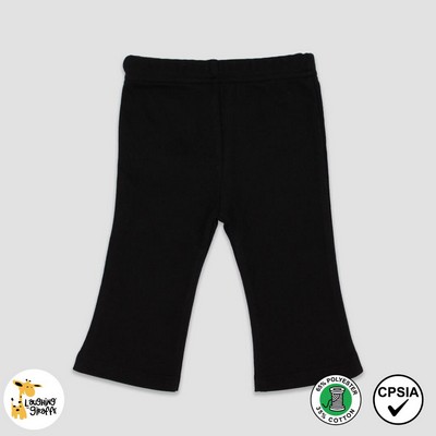 Toddler & Youth Girls Flare Pants Black 65% Polyester 35% Cotton- Laughing Giraffe®