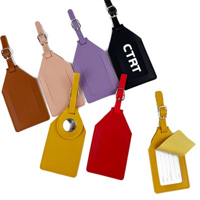 PU Leather Luggage Tags With Anti Loss Tracker Holder
