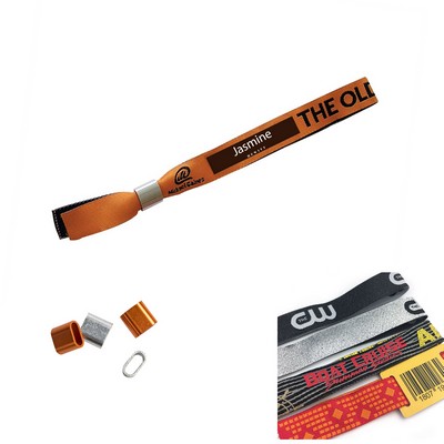 Woven Fabric w/ Aluminum Lock Reusable Event Wristband