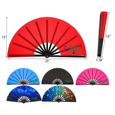 Large Folding Hand Rave Fan