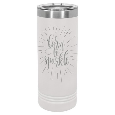 Polar Camel 22 oz. White Skinny Tumbler with Slider Lid