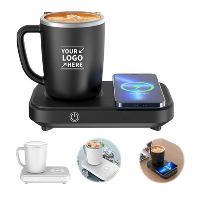 12Oz Mug Heating Cooling Cup Coaster W/ Wireless Charging