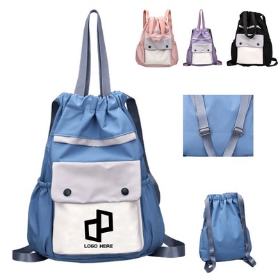 11.81X5.91X15.35 Inch Nylon Drawstring Backpack