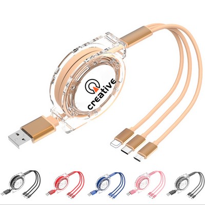 Retractable 3-In-1 Data Cable