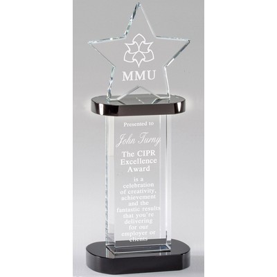 Rising Star with Black Crystal Pedestal & Base Series, Large (9-1/4"H)