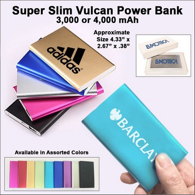 Super Slim Vulcan Power Bank 3000 mAh - Light Blue No Extra Tariff