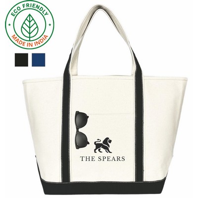 Riverside Eco Friendly Canvas Boat Tote w/Black Trim