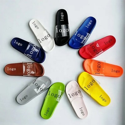 Women Men Transparent Custom Logo Clear Slipper