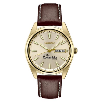 Seiko Men's Leather Strap Watch
