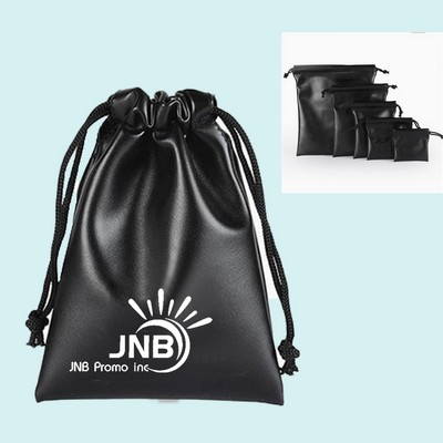 Stylish PU Leather Drawstring Pouch Bag