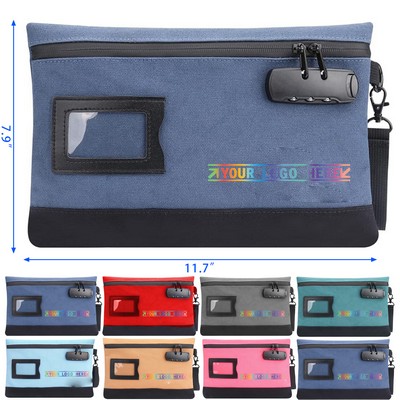 Canvas Bank Bag with Lock