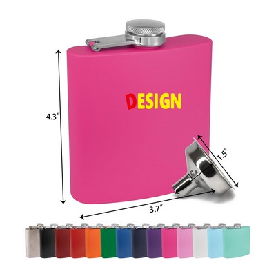 Stainless Steel Coated Whisky Flask with Funnel