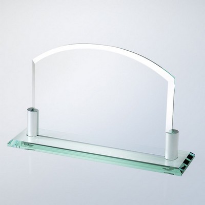 Large Horizontal Arch Award w/Aluminum Holder Base