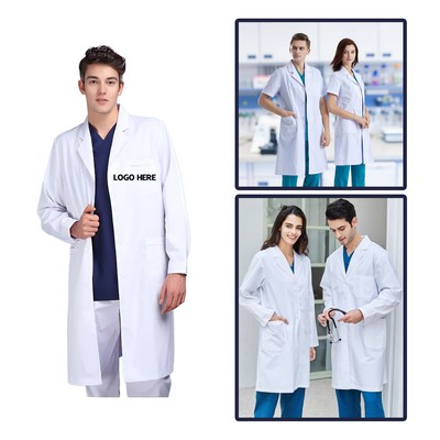 Unisex Professional Polyester and Cotton Lab Coat(S-2XL)