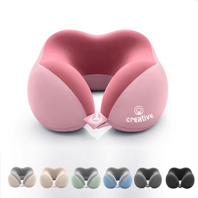 Travel U-Shaped Neck Pillow w/Washable Soft Cover