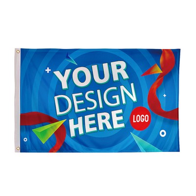 5'x3' Custom Single Sided Flag With Grommets