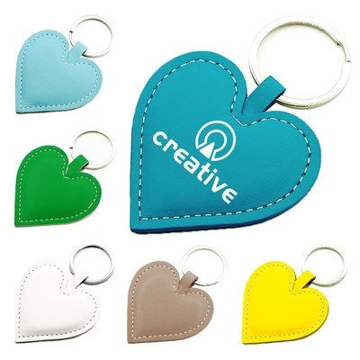 Heart-shaped Leather Key Chain
