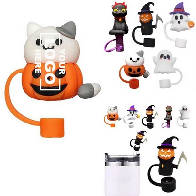 Spooky Halloween Silicone Straw Protector Cap