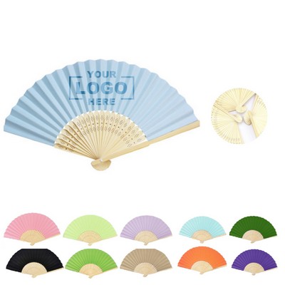 Hand-Painted White Paper Folding Fan – Plain Decorative Fan for Custom Art(Free Shipping)