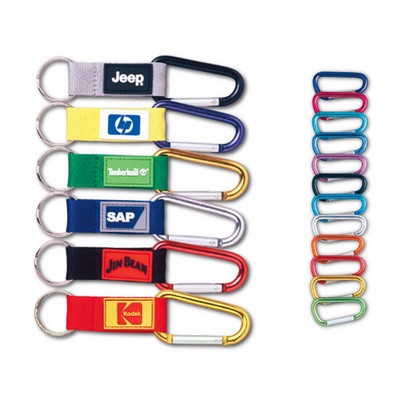 Carabiner With Strap And Metal Plate