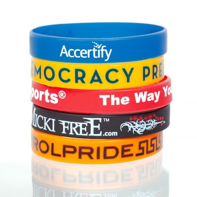 1/2" Rush Silk-Screened Silicone Wristband