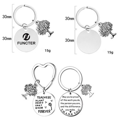 Custom Minimalist Metal Round Key Chain