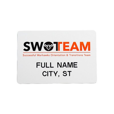 Deluxe Name Badge Custom Screened & Engraved (6-10 Square Inches)