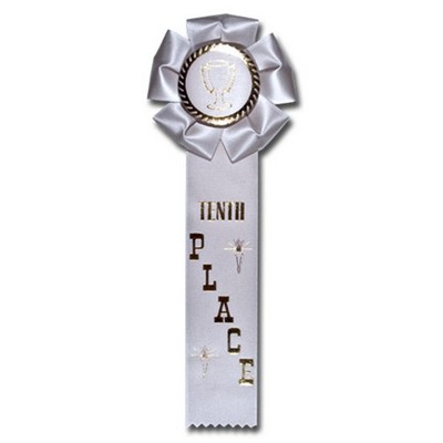 11½" Tenth Place Stock Rosette w/Trophy Cup Medallion