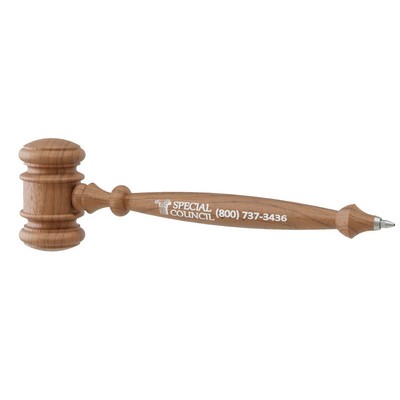 Novelty Miniature 5" Gavel Pen Imprinted