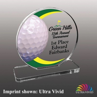 Golf Ball Themed Acrylic Award - Ultra Vivid Color