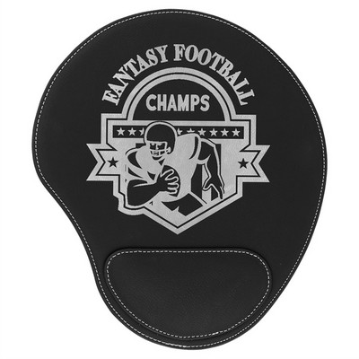 Mouse Pad, Black Faux Leather
