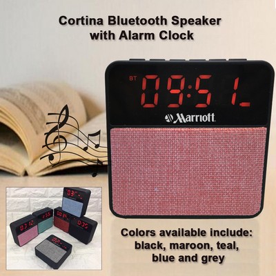 Cortina Bluetooth Speaker with an Alarm Clock with Amazing Sound - Pink No Extra Tariff