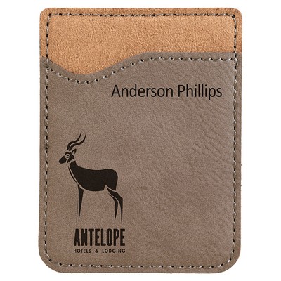 Leatherette Phone Wallet - Grey