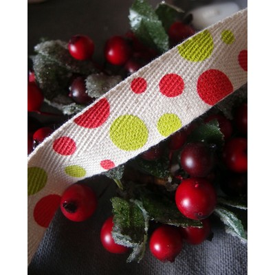 Large Polka Dot Print Cotton Ribbon