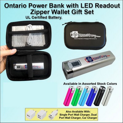 Ontario Power Bank Zipper Wallet 1800 mAh No Extra Tariff