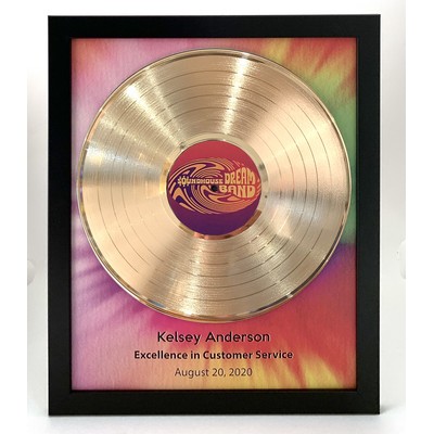 Personalized Gold Framed LP Records w/ Custom Printed Background