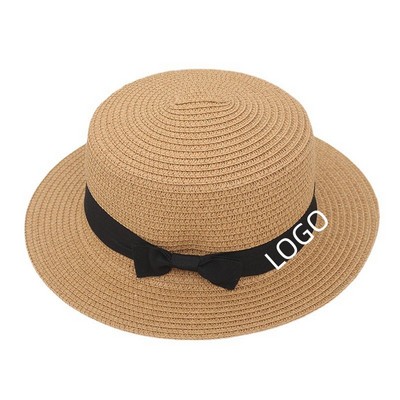 Bowknot Straw Hat (7.5"x 7.5")