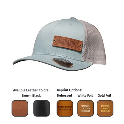 Full-Grain Leather Riveted Patches Hats | Richardson 112 Trucker Meshback |