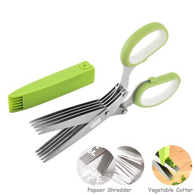 2-Color Handle 5 Blades Chopping Cutter Scissors